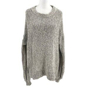Madewell Wool Alpaca Oversized Open Knit Pullover Sweater Fuzzy Gray size Medium